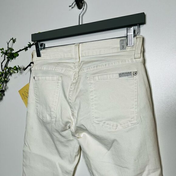 7 For All Mankind White Skinny Crop & Roll Jeans NWT! - Picture 14 of 16